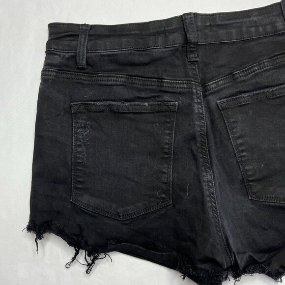 KanCan Distressed Black Jean Shorts Size 29 - Picture 5 of 6